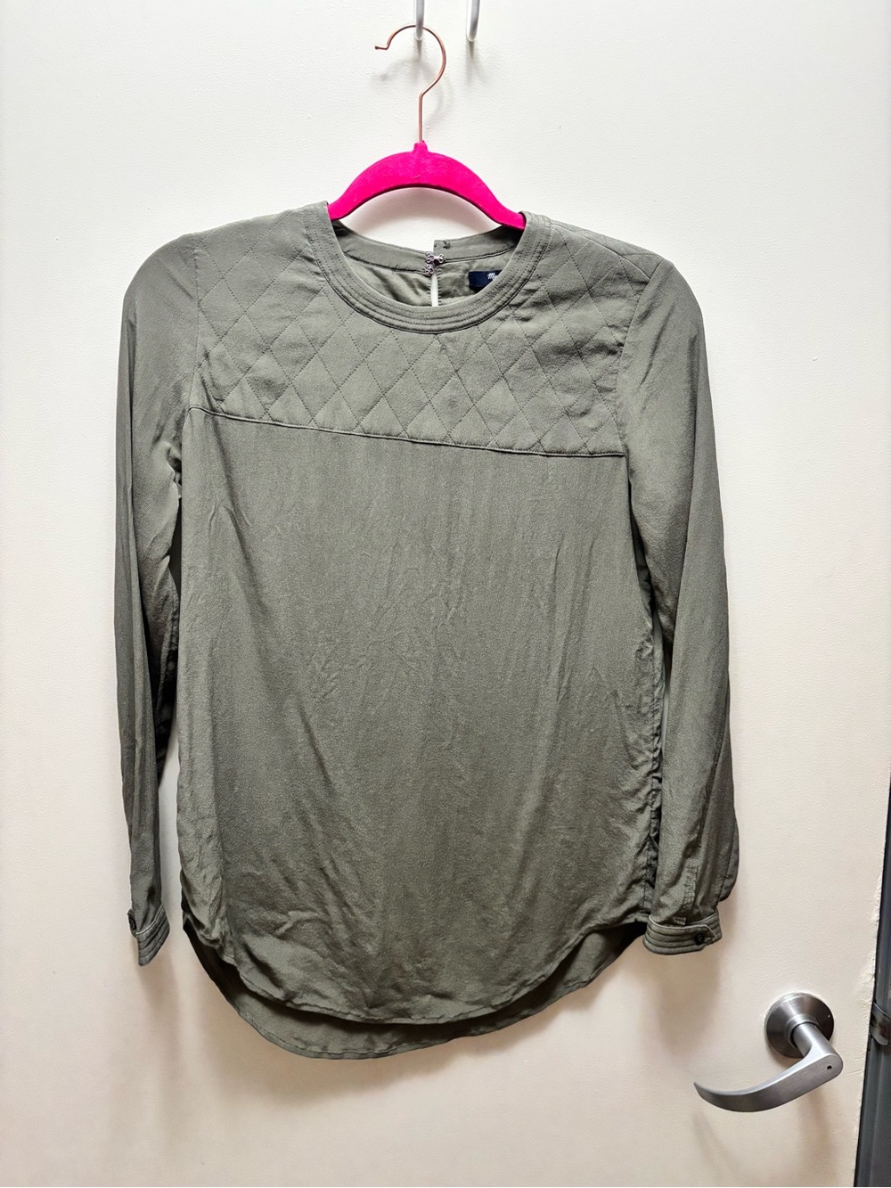 Madewell Olive Green Button-Front Blouse